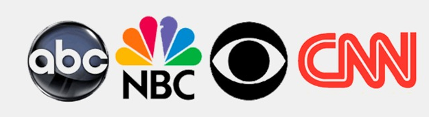 Como visto em ABC, NBC, CBS, CNN